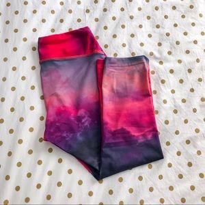 Watercolor Capri Yoga Pants